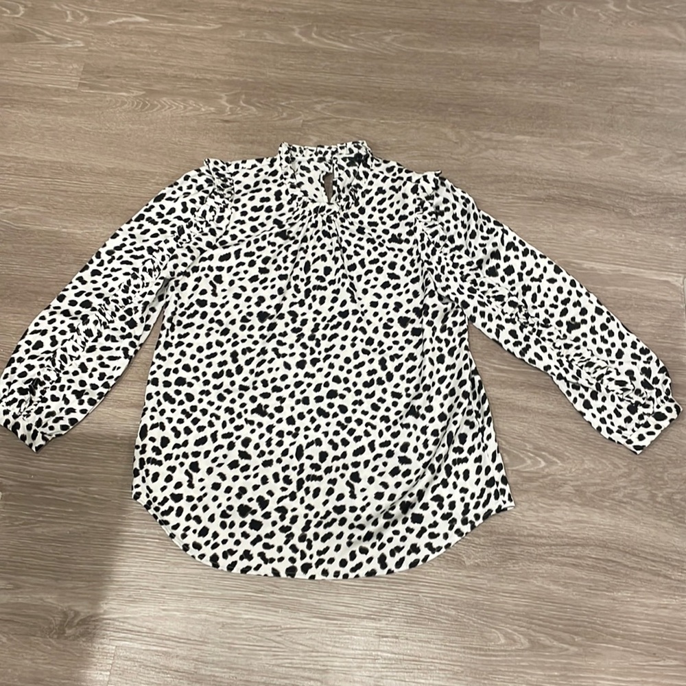J.crew leopard print ruffle blouse